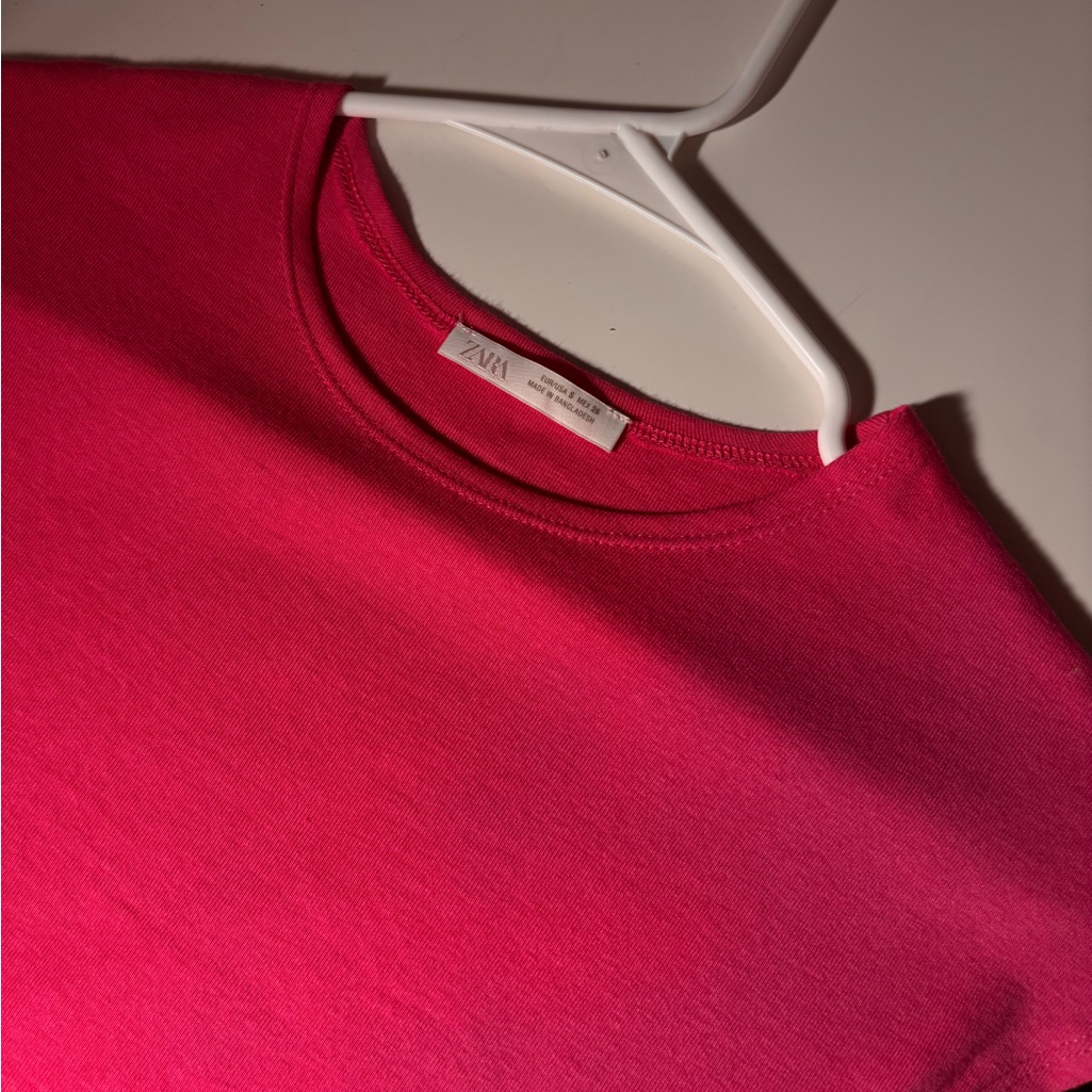 Zara Bright Pink Crewneck Tee